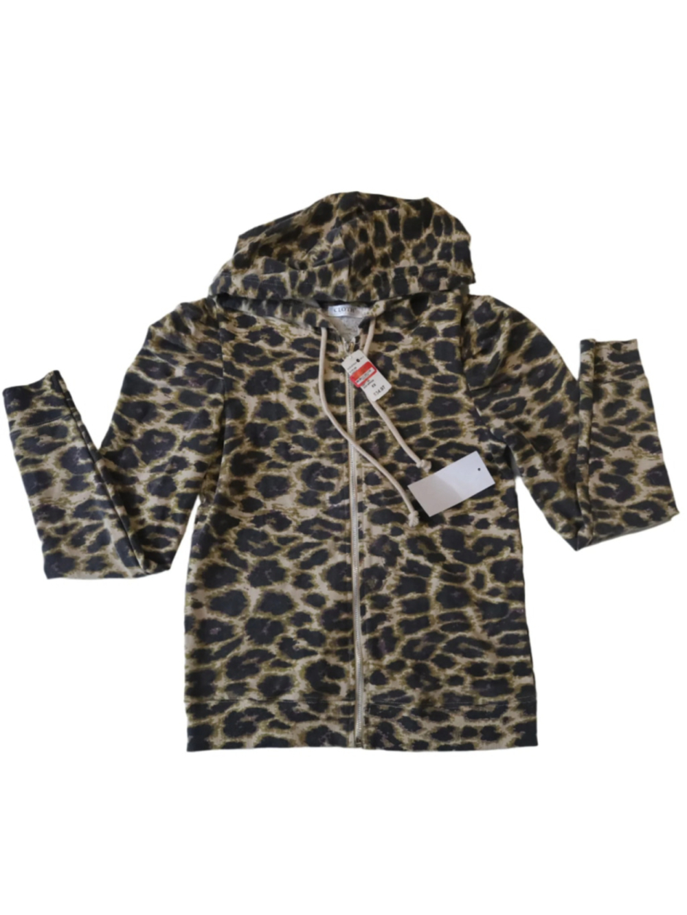 Cloth by Design Zip Up Hoodie Women Jacket Cheetah Print XS - Picture 2 of 10
